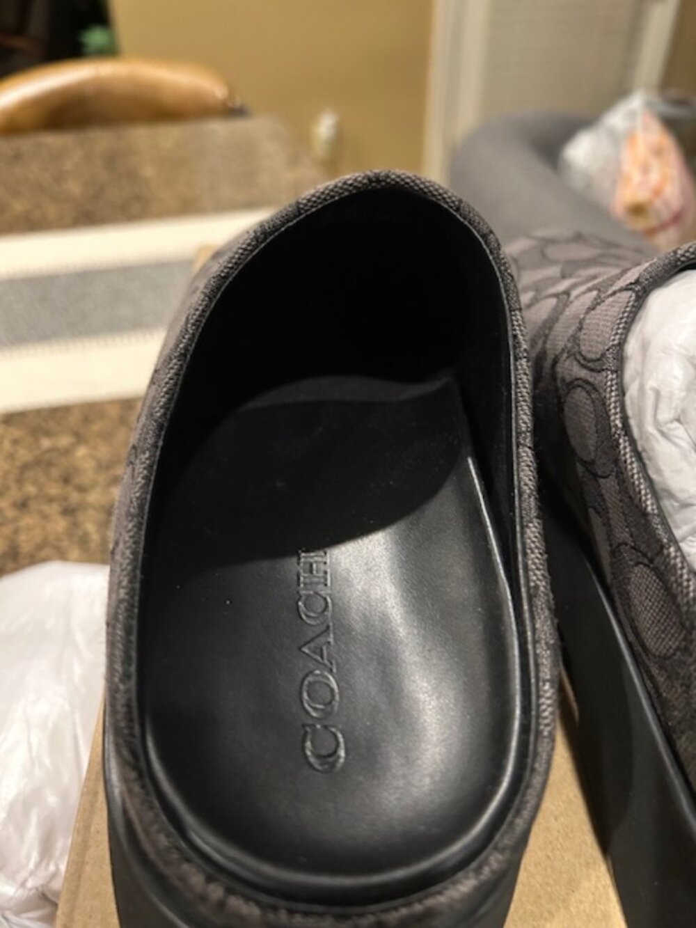 Coach Black/Charcoal COH Link Mule In Signature Jacquard - Picture 6 of 12